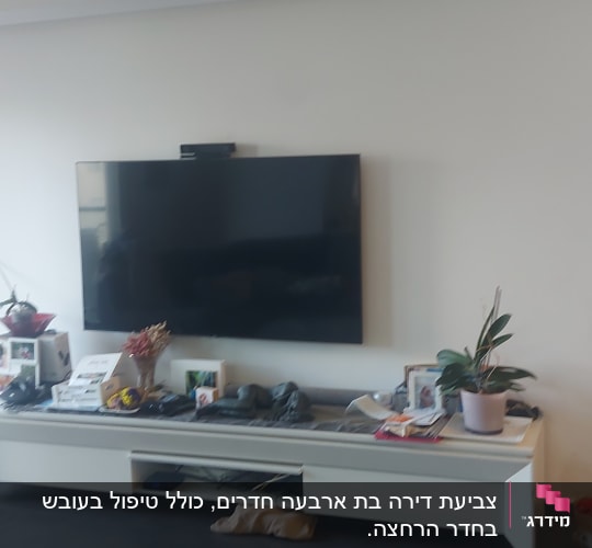 קיר צבוע חלקית עם סימני צבע שונים